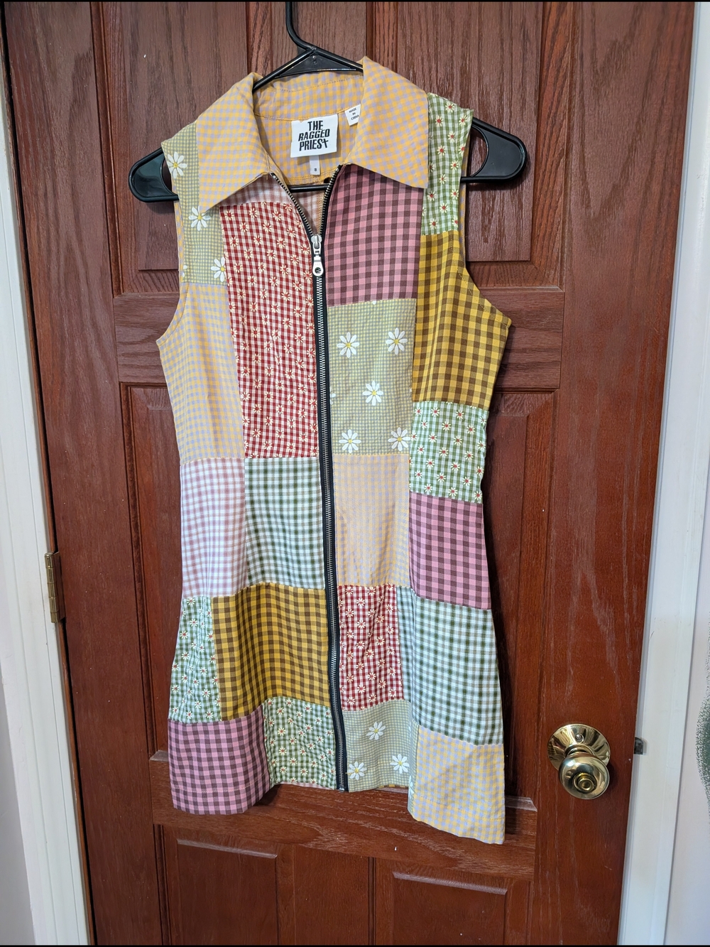 The Ragged Priest Patchwork Zip-Up Dress - Pastel Multi-Colored
